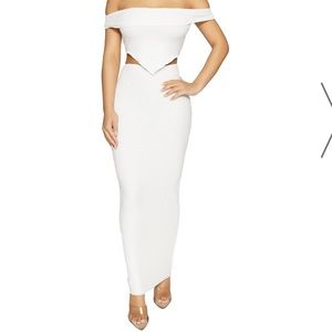 2 piece skirt and off the shoulders shirt (both size small from Naked Wardrobe)